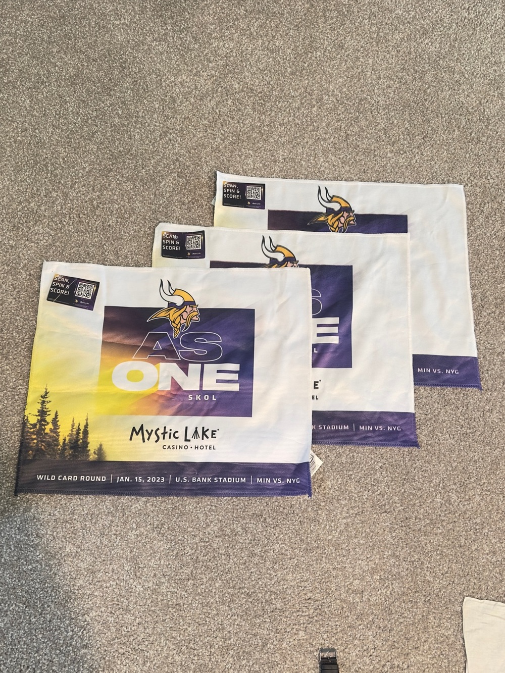 Mystic White, Purple & Yellow 'AS ONE' Rally Towels